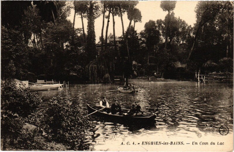 Carte postale ancienne Enghien les Bains Un Coin du Lac France à Enghien-les-Bains
