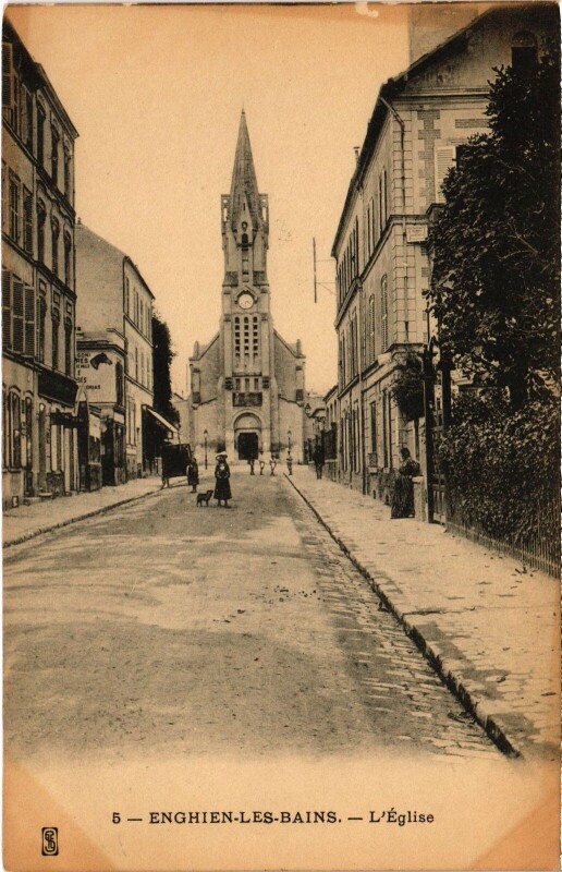 Carte postale ancienne Enghien les Bains L'Eglise France à Enghien-les-Bains