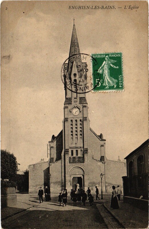 Carte postale ancienne Enghien les Bains L'Eglise France à Enghien-les-Bains