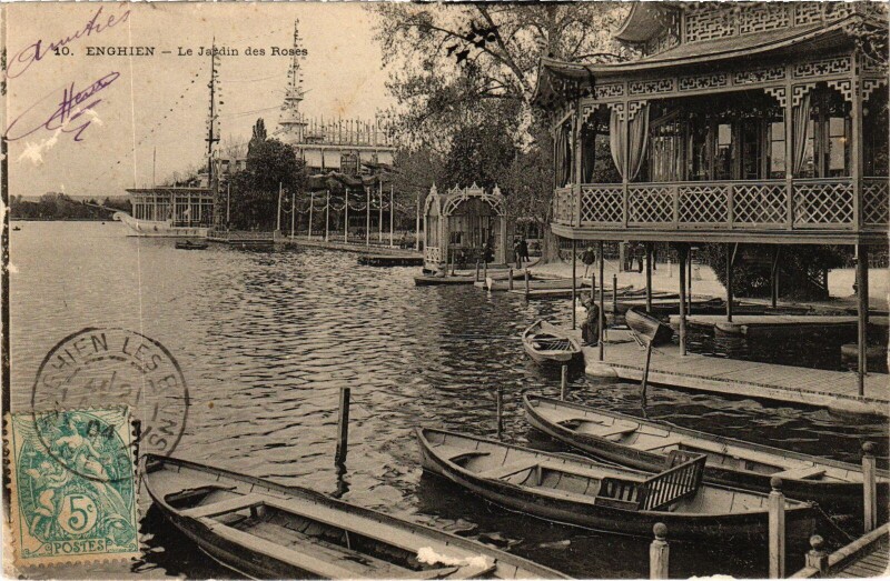 Carte postale ancienne Enghien les Bains Le Jardin des Roses France à Enghien-les-Bains