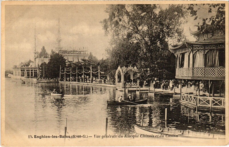 Carte postale ancienne Enghien les Bains Vue Generale du Kiosque Chinois France à Enghien-les-Bains