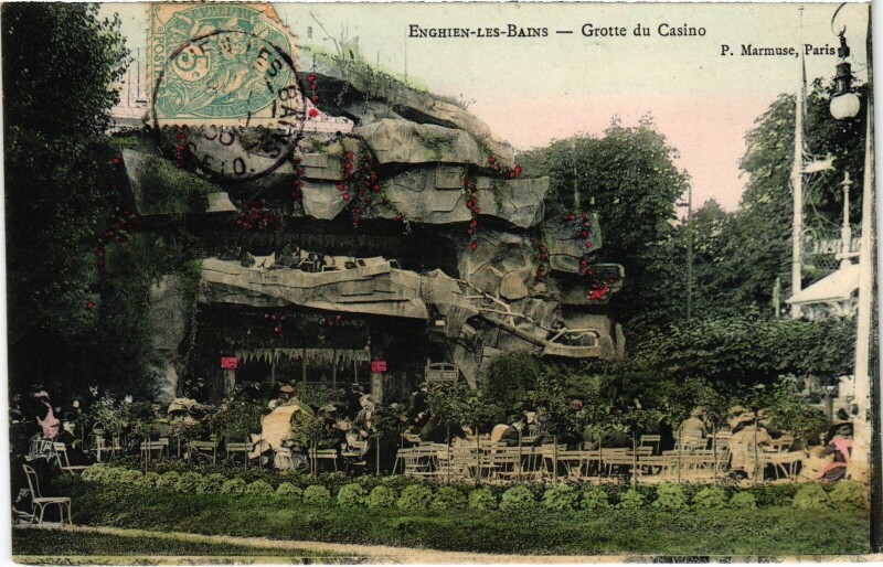 Carte postale ancienne Enghien les Bains Grotte du Casino France à Enghien-les-Bains