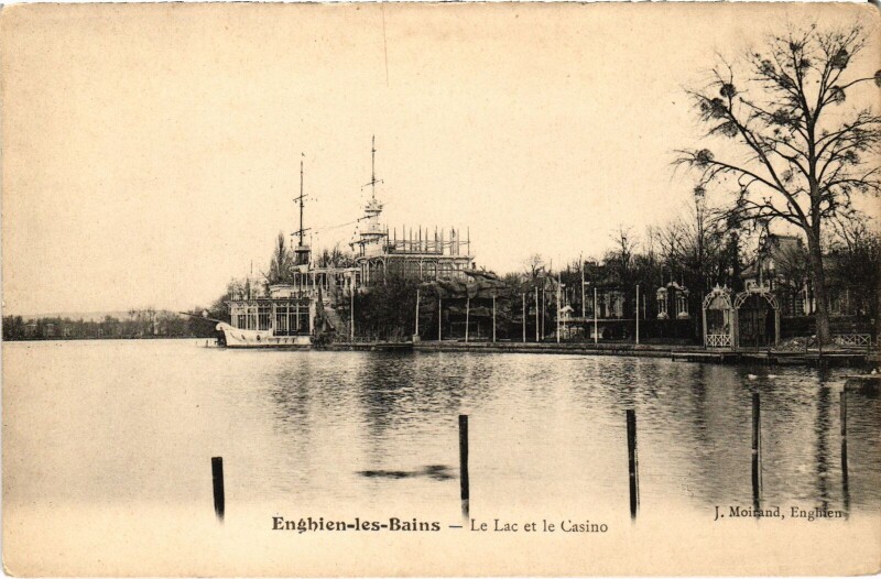 Carte postale ancienne Enghien les Bains Le Lac et le Casino France à Enghien-les-Bains