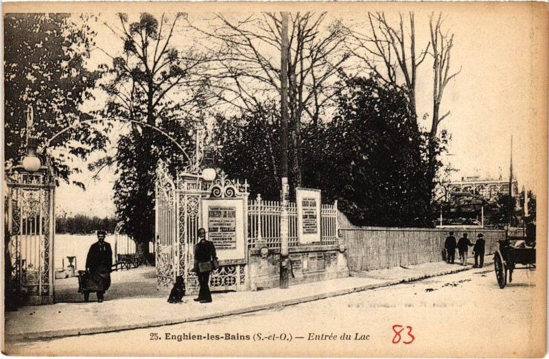 Carte postale ancienne Enghien les Bains Entree du Lac France à Enghien-les-Bains