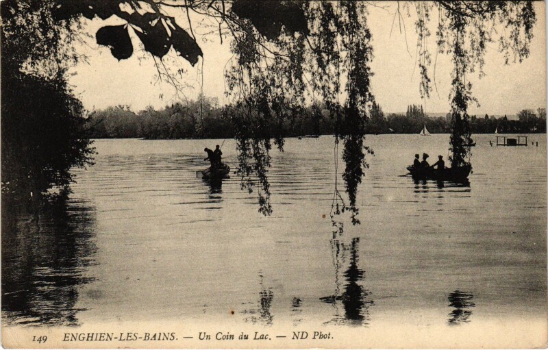 Carte postale ancienne Enghien les Bains Un Coin du Lac France à Enghien-les-Bains