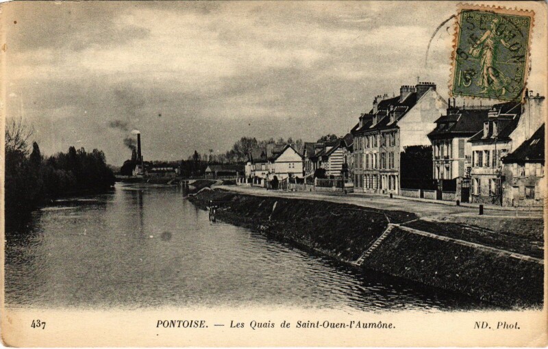 Carte postale ancienne Pontoise Les Quais de Saint-Ouen l'Aumone France à Pontoise
