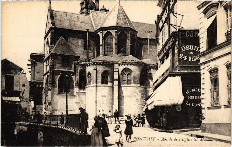 Carte postale ancienne Pontoise Abside de l'Eglise St.Maclou France à Pontoise