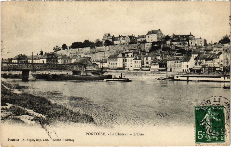 Carte postale ancienne Pontoise Le Chateau, L'Oise France à Pontoise