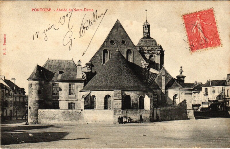 Carte postale ancienne Pontoise Abside de Notre-Dame France à Pontoise