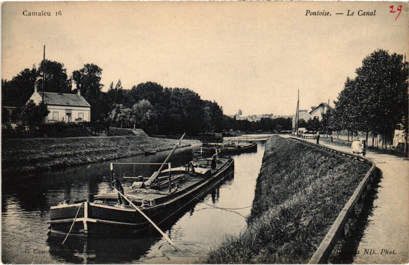 Carte postale ancienne Pontoise Le Canal France à Pontoise