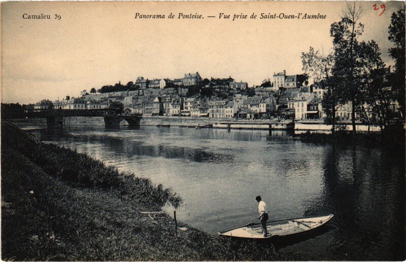 Carte postale ancienne Pontoise Panorama, Vue prise de St.Ouen l'Aumone France à Pontoise