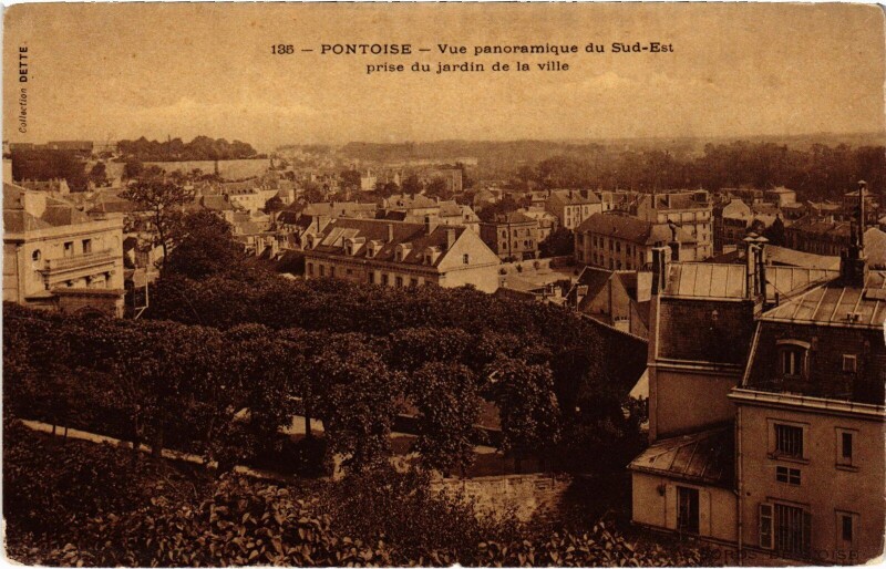 Carte postale ancienne Pontoise Vue panoramique du Sud-Est France à Pontoise