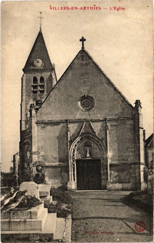 Carte postale ancienne Villers en Arthies L'Eglise France à Arthies
