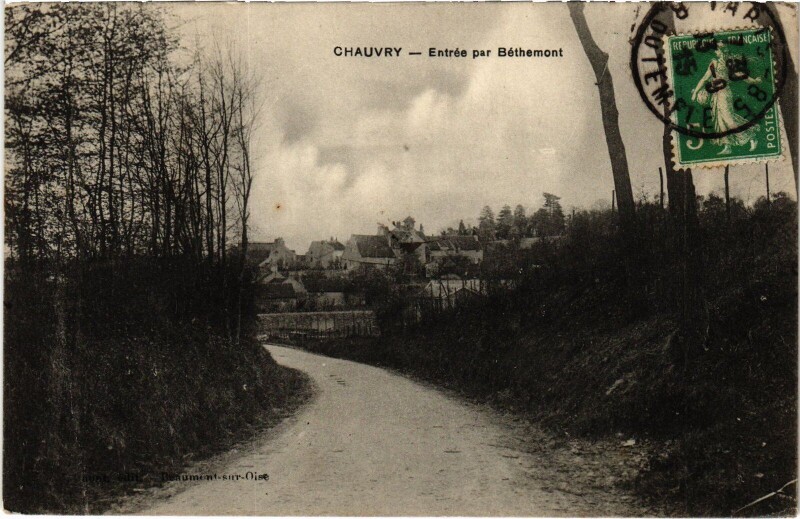 Carte postale ancienne Chauvry Entree par Bethemont France à Chauvry