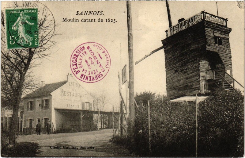 Carte postale ancienne Sannois Moulin datant de 1625 France à Sannois