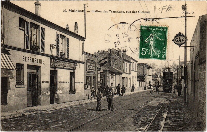 Carte postale ancienne Malakoff Station des Tramways France à Malakoff