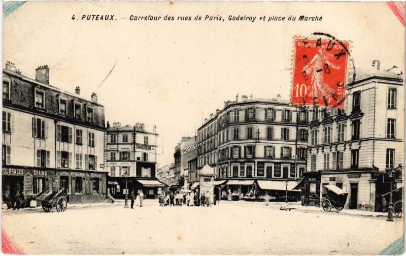 Carte postale ancienne Puteaux Carrefour des rues de Paris France à Puteaux