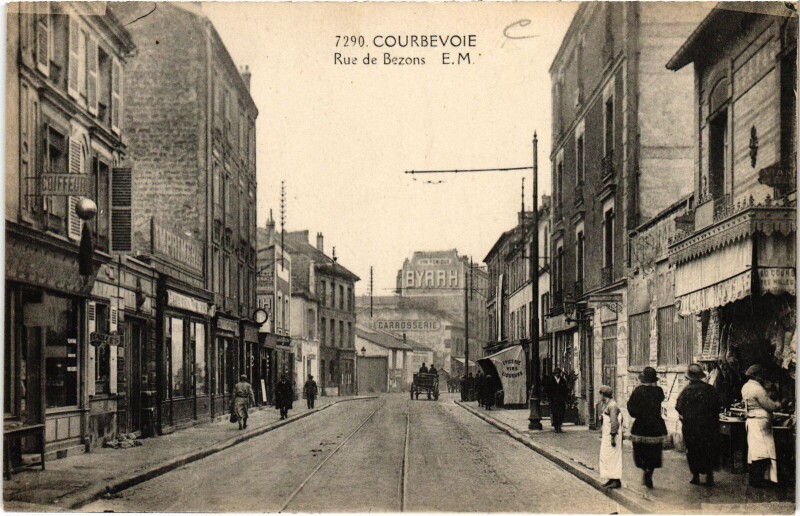 Carte postale ancienne Courbevoie Rue de Bezons France à Courbevoie