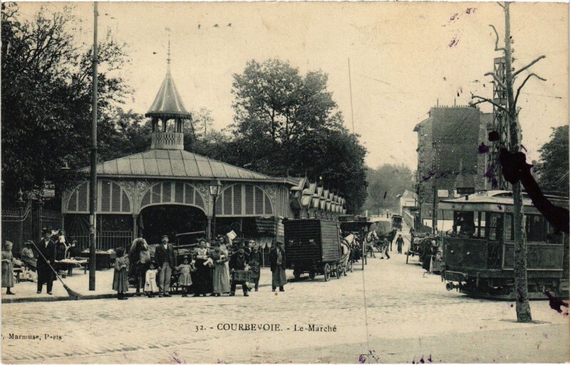 Carte postale ancienne Courbevoie Le Marche France à Courbevoie