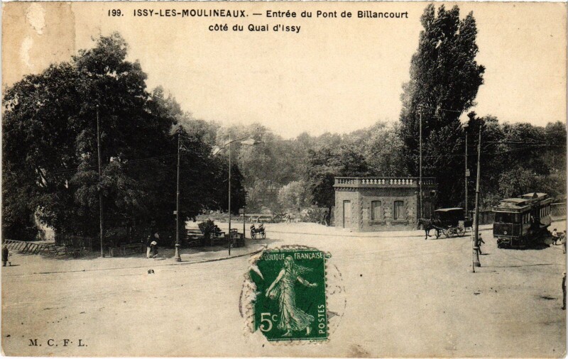 Carte postale ancienne Issy-les-Moulineaux Entree du Pont de Billancourt France à Issy-les-Moulineaux