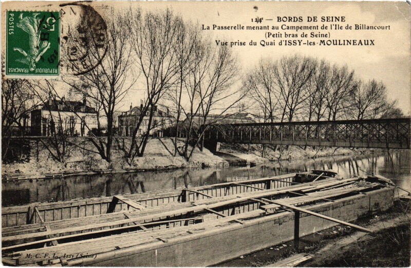 Carte postale ancienne Issy-les-Moulineaux Vue prise du Quai France à Issy-les-Moulineaux