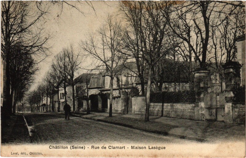 Carte postale ancienne Chatillon Rue de Clamart, Maison Lasegue France à Clamart