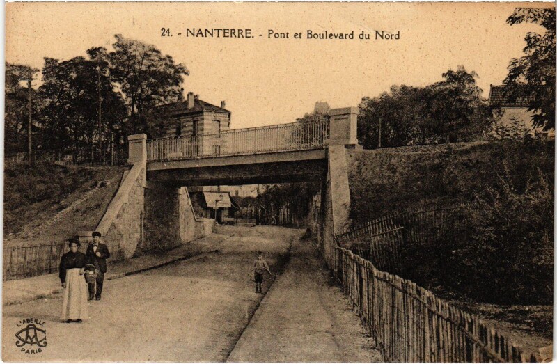 Carte postale ancienne Nanterre Pont et Boulevard du Nord France à Nanterre
