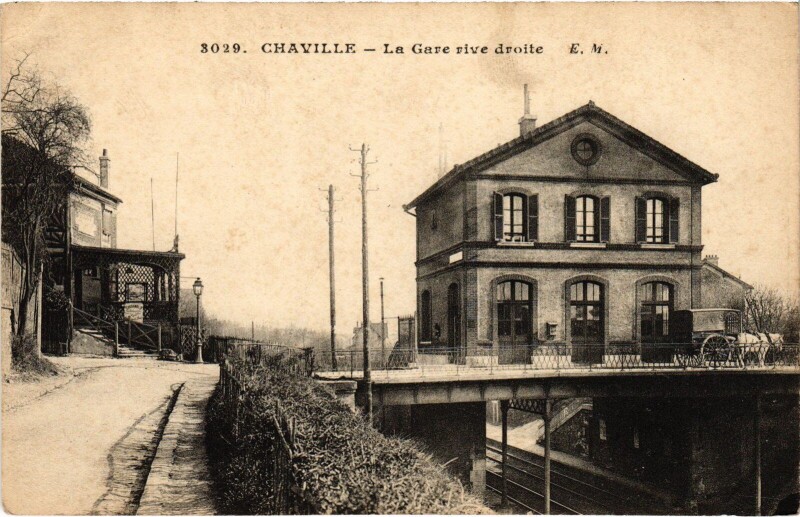 Carte postale ancienne Chaville La Gare rive droite France à Chaville
