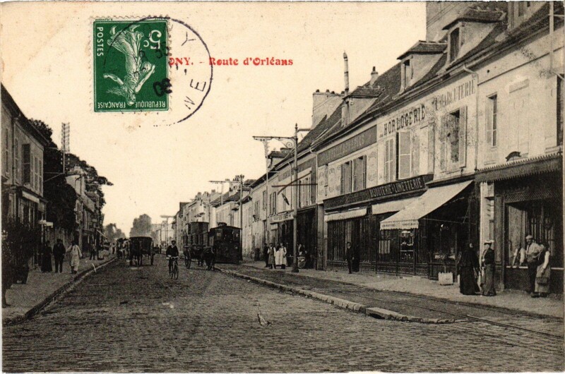 Carte postale ancienne Antony Route d'Orleans France à Antony