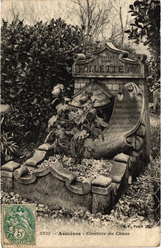 Carte postale ancienne Asnieres Cimetiere des Chiens France