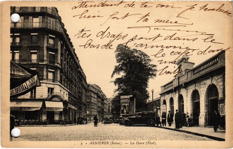 Carte postale ancienne Asnieres La Gare France