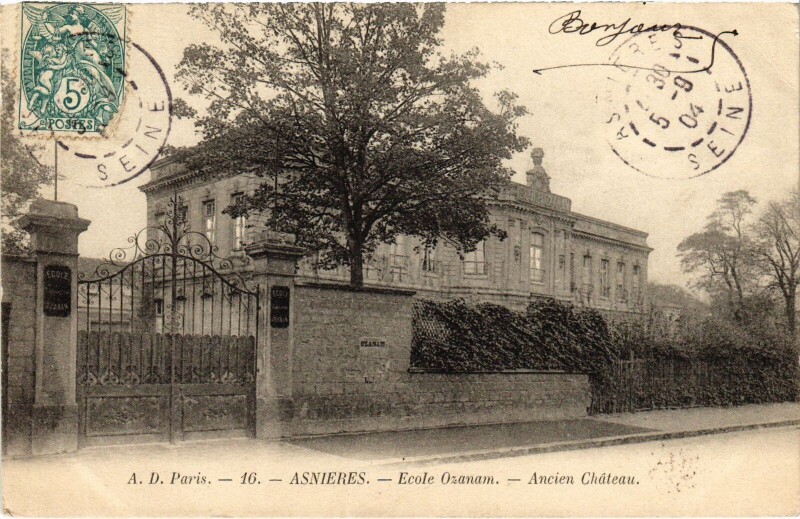 Carte postale ancienne Asnieres Ecole Ozanam, Ancien Chateau France
