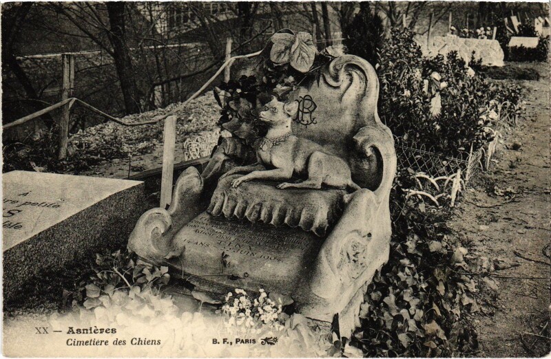 Carte postale ancienne Asnieres Cimetiere des Chiens France
