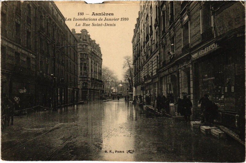 Carte postale ancienne Asnieres La Rue Saint-Denis France