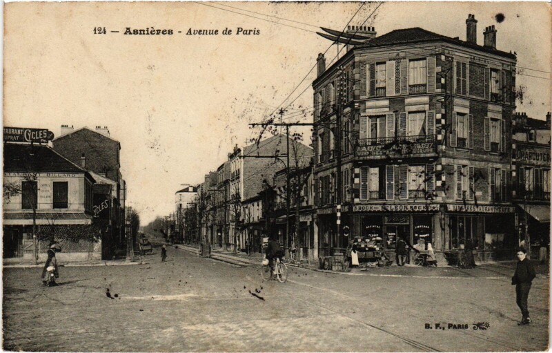 Carte postale ancienne Asnieres Avenue de Paris France