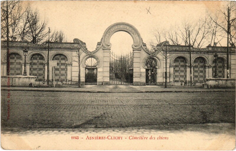 Carte postale ancienne Asnieres Cimetiere des Chiens France