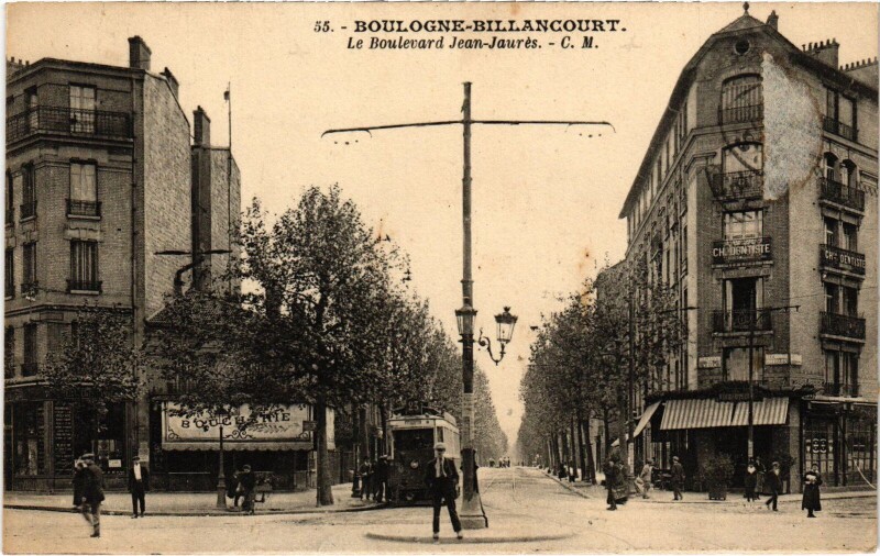 Carte postale ancienne Boulogne-Billancourt Le Boulevard Jean-Jaures France à Boulogne-Billancourt