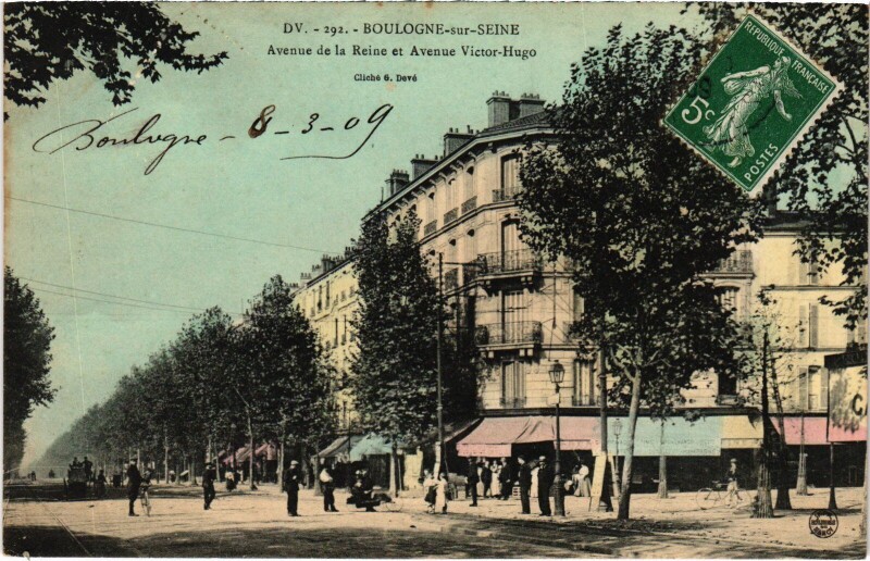 Carte postale ancienne Boulogne sur Seine Avenue de la Reine France