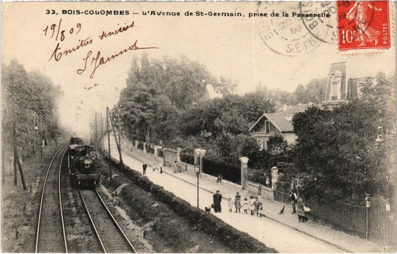 Carte postale ancienne Bois Colombes L'Avenue de St.Germain France à Bois-Colombes
