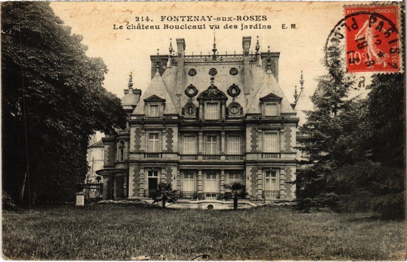 Carte postale ancienne Fontenay aux Roses Le Chateau Boucicaut vu des jardins France à Fontenay-aux-Roses