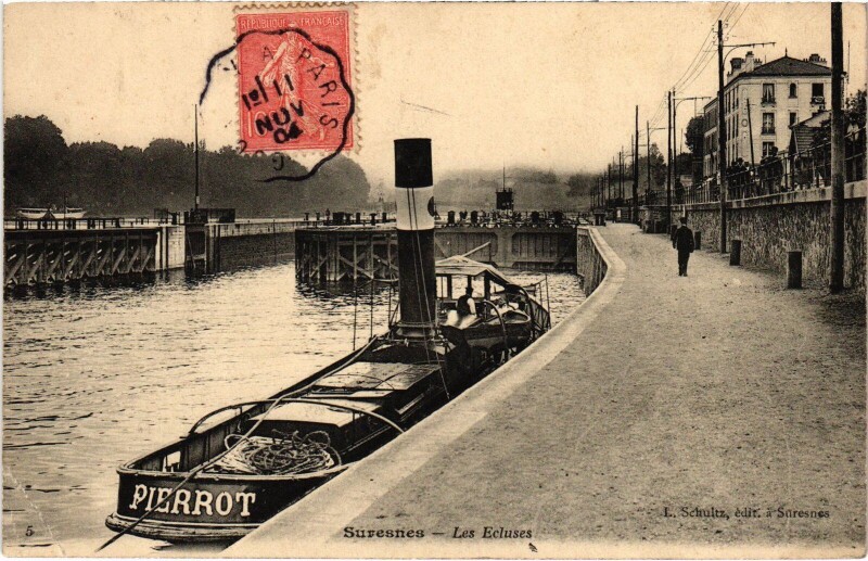 Carte postale ancienne Suresnes Les Ecluses France à Suresnes