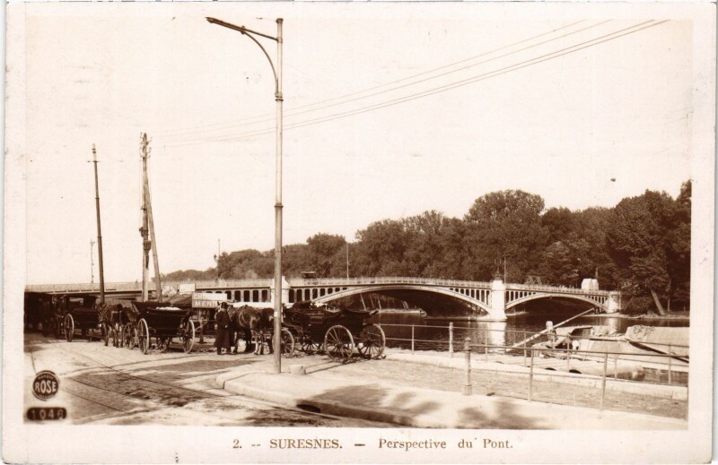 Carte postale ancienne Suresnes Perspective du Pont France à Suresnes