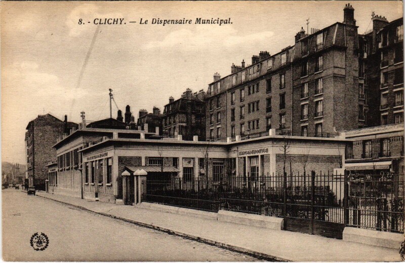 Carte postale ancienne Le Dispensaire Municipal à Clichy