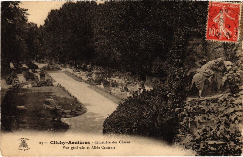Carte postale ancienne Clichy Cimetiere des Chiens, vue generale France à Asnières-sur-Seine