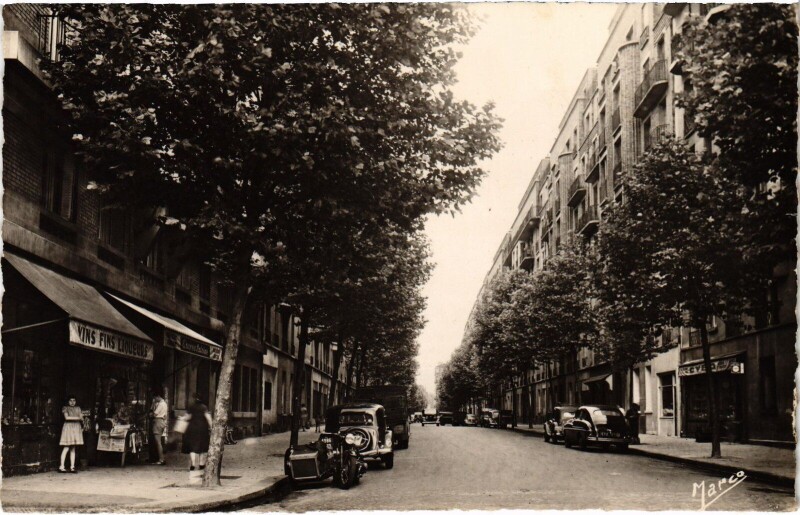 Carte postale ancienne Rue Anatole-France à Clichy