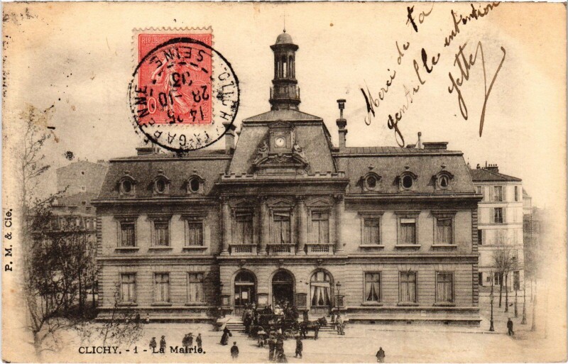 Carte postale ancienne La Mairie à Clichy