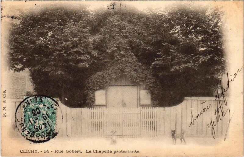 Carte postale ancienne Rue Gobert - La Chapelle à Clichy