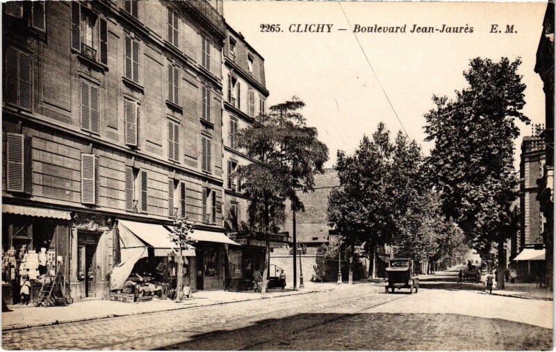Carte postale ancienne Boulevard Jean-Jaurès à Clichy
