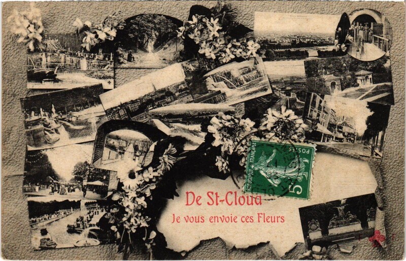 Carte postale ancienne Saint-Cloud Je vous envoie ces fleurs France à Saint-Cloud