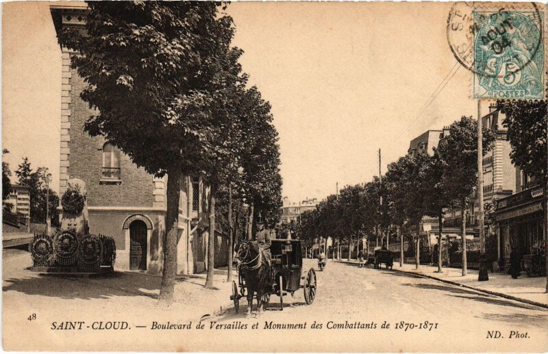 Carte postale ancienne Saint-Cloud Boulevard de Versailles France à Saint-Cloud